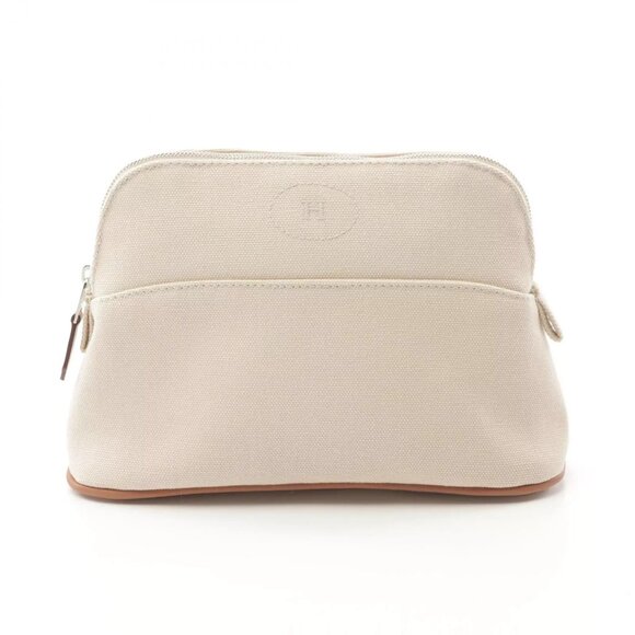 HERMES Bolide pouch mini bag 20 canvas Beige Used Women SHW - Picture 1 of 5